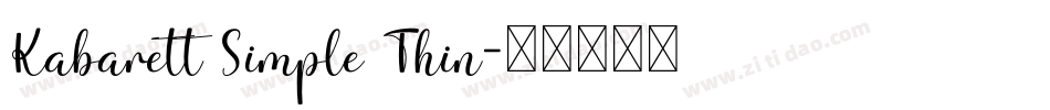 Kabarett Simple Thin字体转换